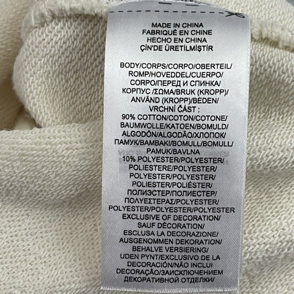Ralph Lauren Sweatshirt Womens Large White Fleece Drawstring Cursive Script Logo - Picture 7 of 11